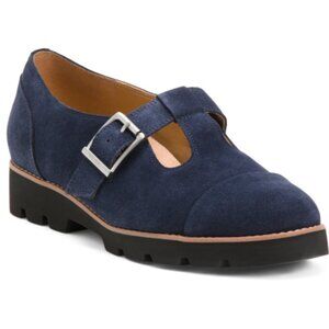 VIONIC Suede Blue 7.5W Carmen T-stap Comfort Mary Jane Shoes-NIB